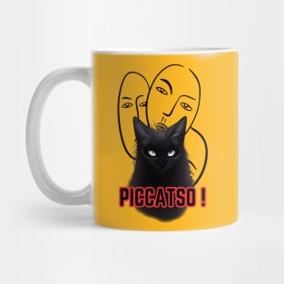 Piccatso! Picasso famous painter Artist black cat art work master piece Mug